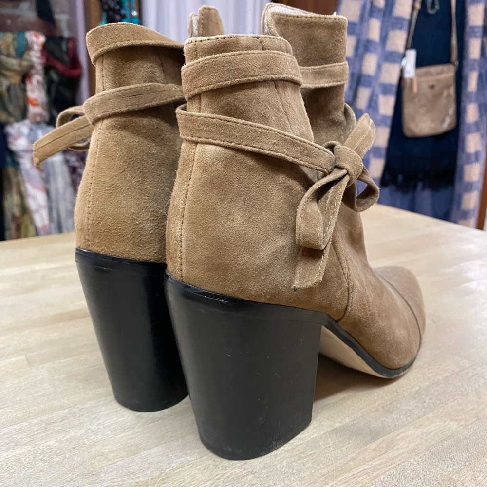 RAYE x Revolve Elsa Lace Ankle Boots Brown Suede Sz 10 - Picture 8 of 8
